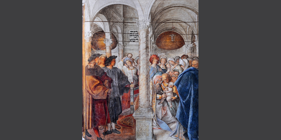 Cremona, fresco in the Cathedral with Hebrew inscriptions © Alberto Jona Falco
