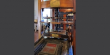 Soncino, particolare del torchio nella casa degli stampatori ebrei, copia di quello conservato alla Biblioteca Laurenziana di Firenze © Alberto Jona Falco
